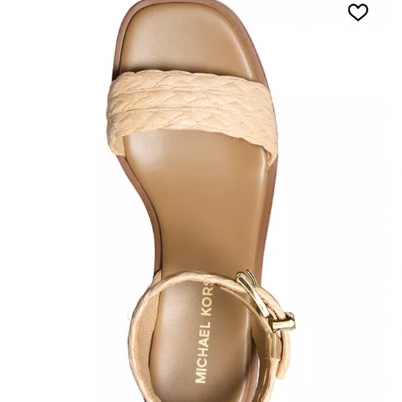New Michael Kors SANDRA STRAW PLATFORM SANDAL - Picture 3 of 3